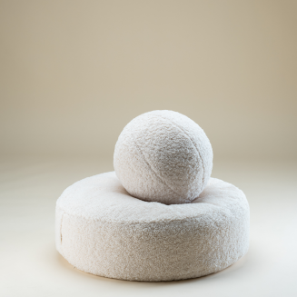  Wigiwama Ottoman Cream White Children's Pouf - 4