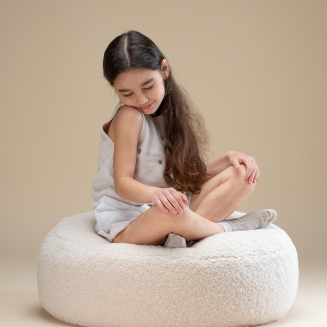  Wigiwama Ottoman Cream White Children's Pouf - 6