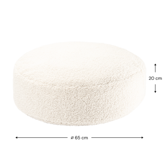  Wigiwama Ottoman Cream White Children's Pouf - 7