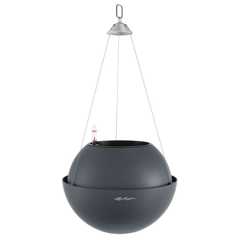 Lechuza Bola Color 32 gray suspended planter