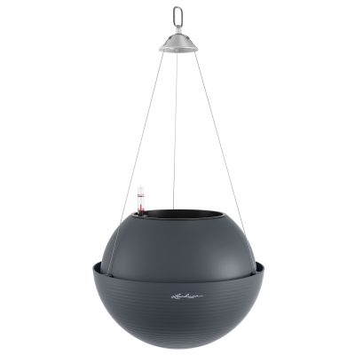 Lechuza Bola Color 32 gray suspended planter