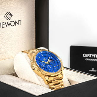 Zegarek Męski Giewont Chronograph Sapphire Złoto Niebieski GW9460-B5 - 3