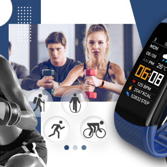 Smartwatch GIEWONT Czarno Granatowy 2 Paski GW200-6 - 5