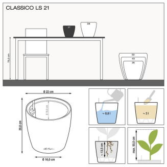  Lechuza Classico Premium LS 21 flowerpot | 28 | 35 | 43 | 50 silver metallic - 4