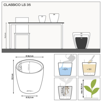  Lechuza Classico Premium LS 21 flowerpot | 28 | 35 | 43 | 50 silver metallic - 6