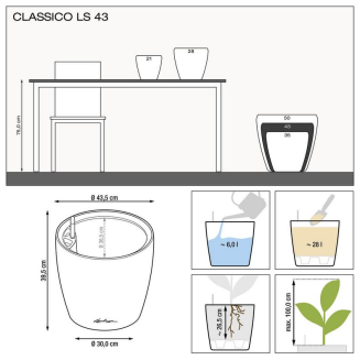  Lechuza Classico Premium LS 21 flowerpot | 28 | 35 | 43 | 50 silver metallic - 7