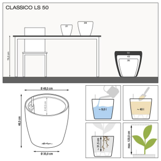  Lechuza Classico Premium LS 21 flowerpot | 28 | 35 | 43 | 50 silver metallic - 8