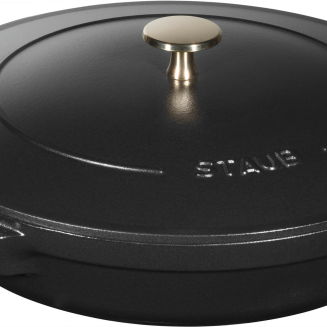  Set of 3 Staub cast iron cookware with lid - 24 cm, Black - 2