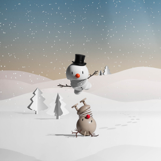 Figurine Hoptimist Snowman S White - 2