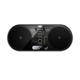 Podwójna ładowarka bezprzewodowa Qi z wyświetlaczem Baseus Digital LED Display,  20W - 2