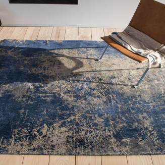  Louis de Poortere Mad Men Cracks abyss blue round rug - 7