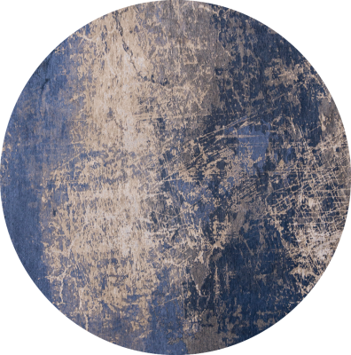  Louis de Poortere Mad Men Cracks abyss blue round rug