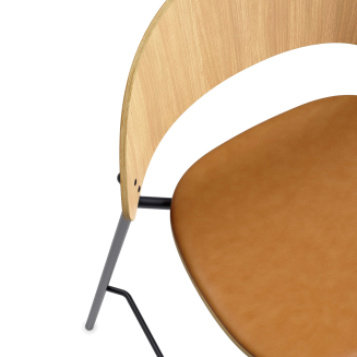 Eva Solo Dosina oiled oak & cognac leather stool 75 cm - 5