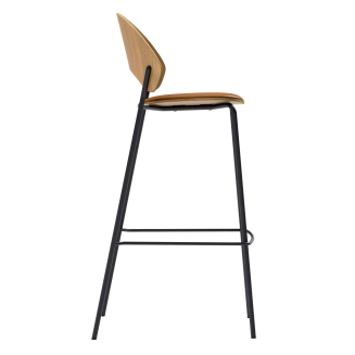 Eva Solo Dosina oiled oak & cognac leather stool 75 cm - 3