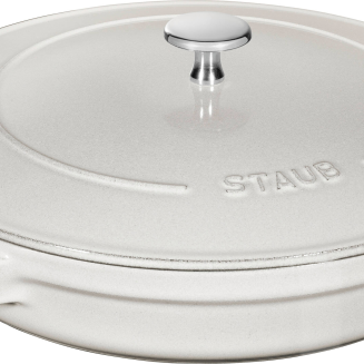  Set of 3 Staub cast iron cookware with lid - 24 cm, white truffle - 12