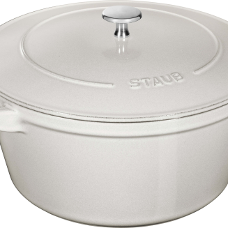  Set of 3 Staub cast iron cookware with lid - 24 cm, white truffle - 9