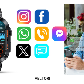Smartwatch VELTORI VT200-1 Czarny Pasek Silikonowy - 13