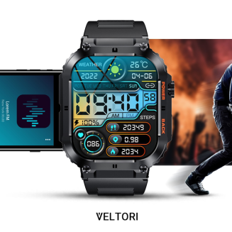 Smartwatch VELTORI VT200-1 Czarny Pasek Silikonowy - 19