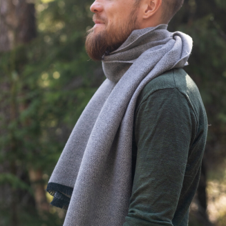 Szal z wełny merino Lapuan Kankurit HANKI grey 35x180 cm - 2