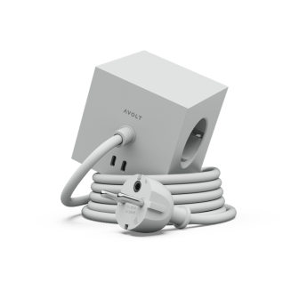 Listwa zasilająca Avolt Square 1 z podwójnym USB-C 30 W i magnetyczną podstawą 1.8 m szara - 2