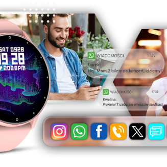 Smartwatch GIEWONT Różowy GW120-1 - 7