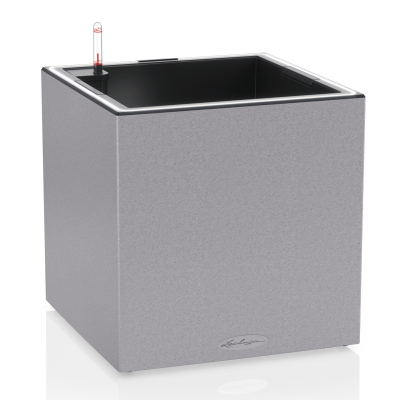Lechuza Canto Stone 40 LED cube flowerpot, stone gray
