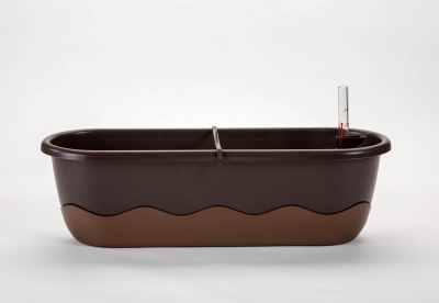 PLASTIA MARETA Donica samonawadniająca prostokątna 60x20 cm brązowy