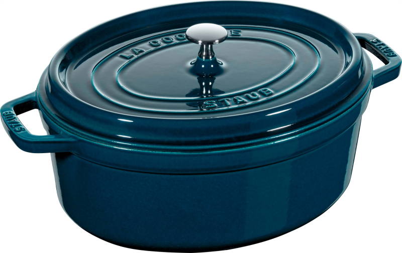  Staub oval cast iron pot - 5.5 ltr, Marine