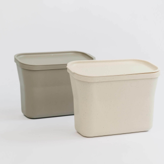 PLASTIA Wiszący pojemnik na bioodpady 27.5x14 cm kremowy - 2