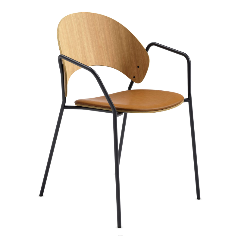  Eva Solo Dosina oiled oak & cognac leather armchair