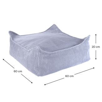  Wigiwama Square Ottoman Blueberry Blue Children's Pouf - 4