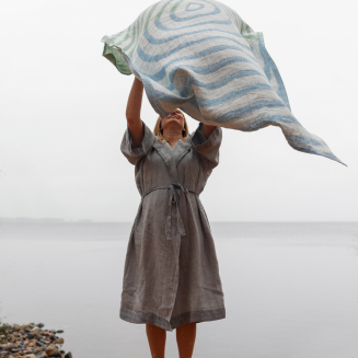 Ręcznik Lapuan Kankurit METSALAMPI blueberry-olive 95x180 cm - 4