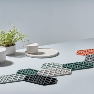 Set of 3 Zone Denmark Triangles Lupin&Sand&Terracotta coasters - 2