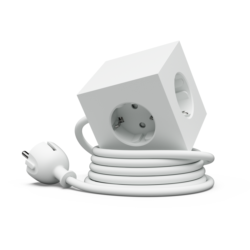 Listwa zasilająca Avolt Square 1 z podwójnym USB-C 30 W i podstawą magnetyczną 3 m opalizująca biel