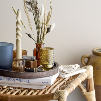  Set of 5 Bloomingville Sanga Brown candle holders with tray - 3