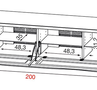Munari Modena TV table 200x50x41cm 4 colors - 13