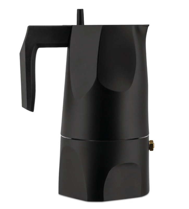 Alessi Ossidiana coffee maker for 3 cups, black