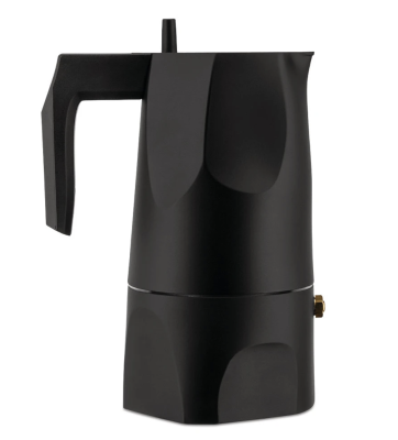 Alessi Ossidiana coffee maker for 3 cups, black