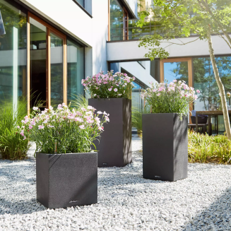  Lechuza Canto Stone flowerpot 40 column, graphite black - 7