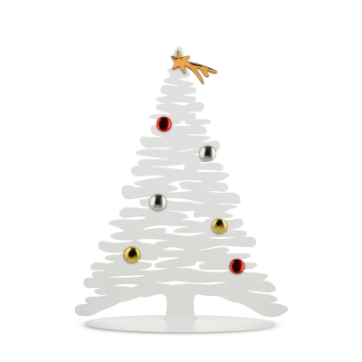 Alessi Bark steel Christmas tree with magnets, white, 30 cm