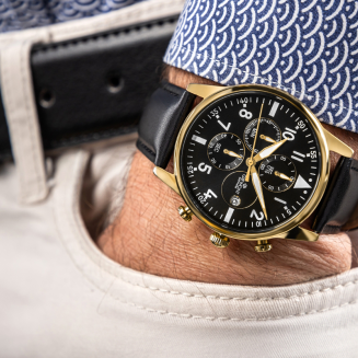 Zegarek Męski Giewont Chronograph Sapphire Czarno Złoty GW5630-A4 - 3