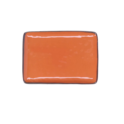  Rose&Tulipani | Set of 2 Concerto Arancione rectangular plates - Orange, 27 x 19 cm
