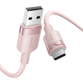 Kabel USB 2.0 A do USB-C 3A Vention CTNPF 1M (różowy) - 2
