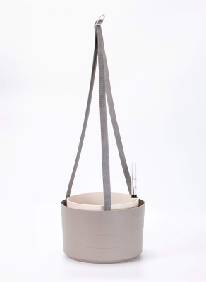 PLASTIA BERBERIS Wisząca donica samonawadniająca okrągła 30 cm jasnoszary