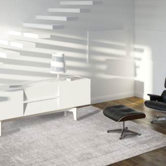  Louis de Poortere Mad Men Jacob's Ladder white plains round rug - 6