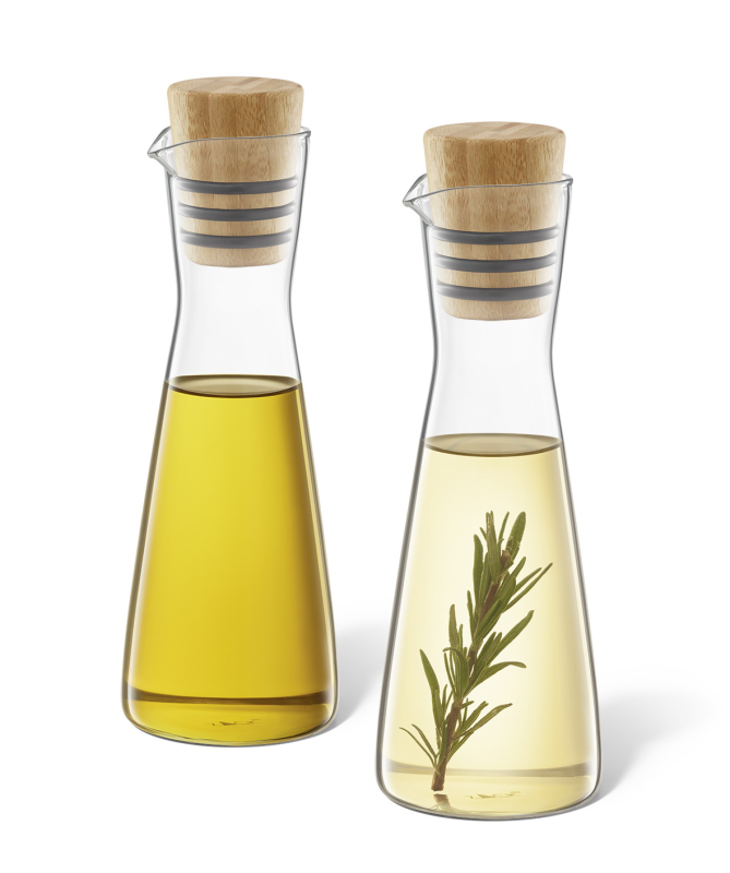 Zack Bevo set of 2 vinegar and olive oil bottles