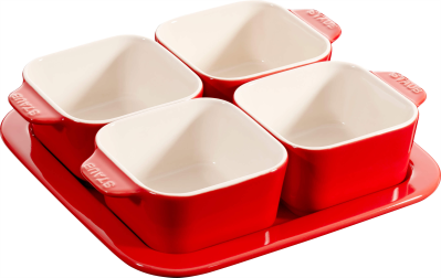  Staub appetizer set, 5 pieces - 500 ml, Red