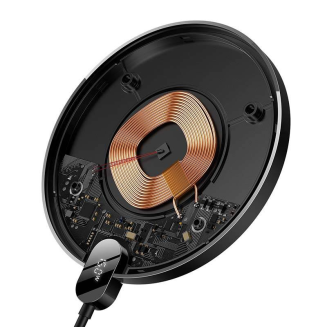 Bezprzewodowa ładowarka indukcyjna Baseus Digital LED 15W (czarna) - 4