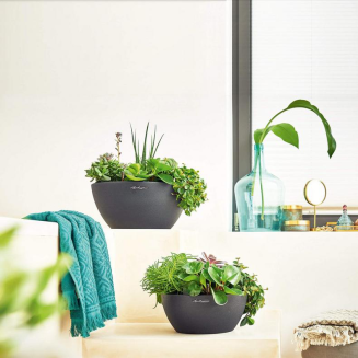  Lechuza Cubeto Stone flowerpot 30 graphite black - 8