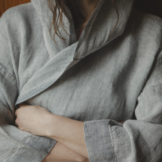  Lapuan Kankurit Kaste gray hooded bathrobe L - 7